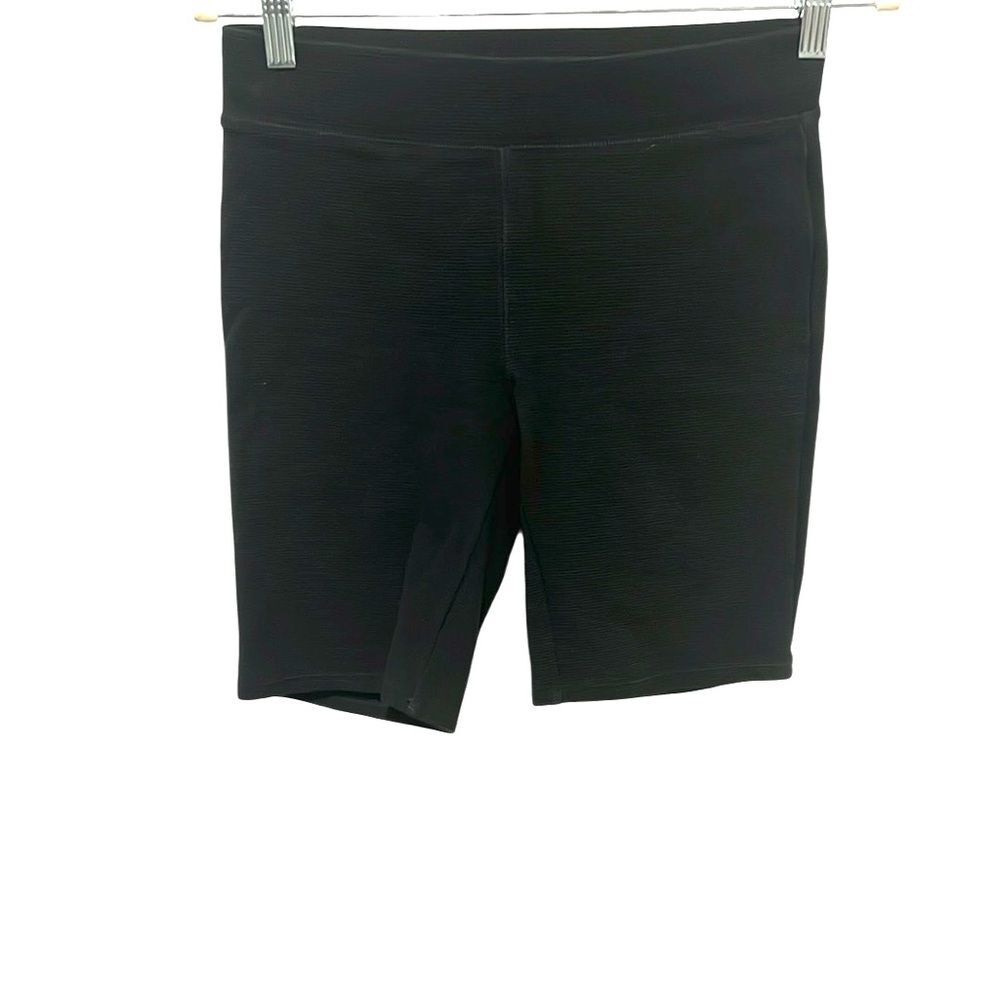 Madewell women’s black ribbed bike shorts size small